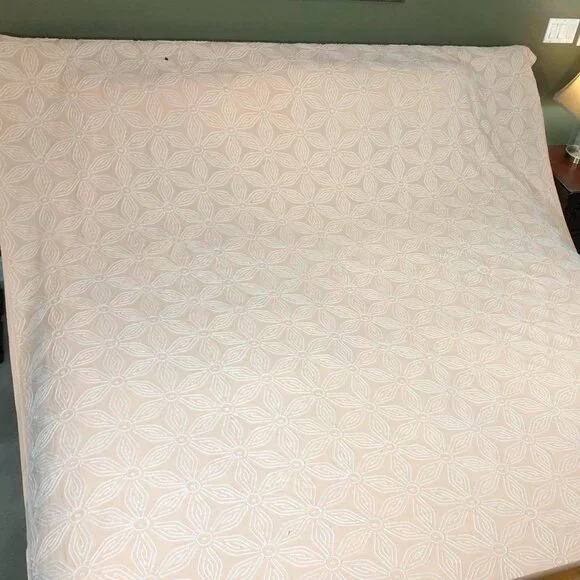 Vintage peach floral chenille bedspread